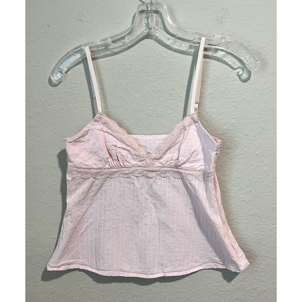 Princess Polly Camisole Top Size 0 Pink Babydoll Balletcore Lace Trim Y2K Fairy